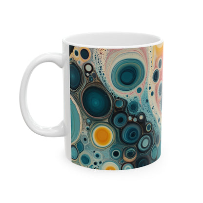 Trippy Bubbles Mug - 11oz Ceramic Cup with Vibrant Colorful Bubble Design