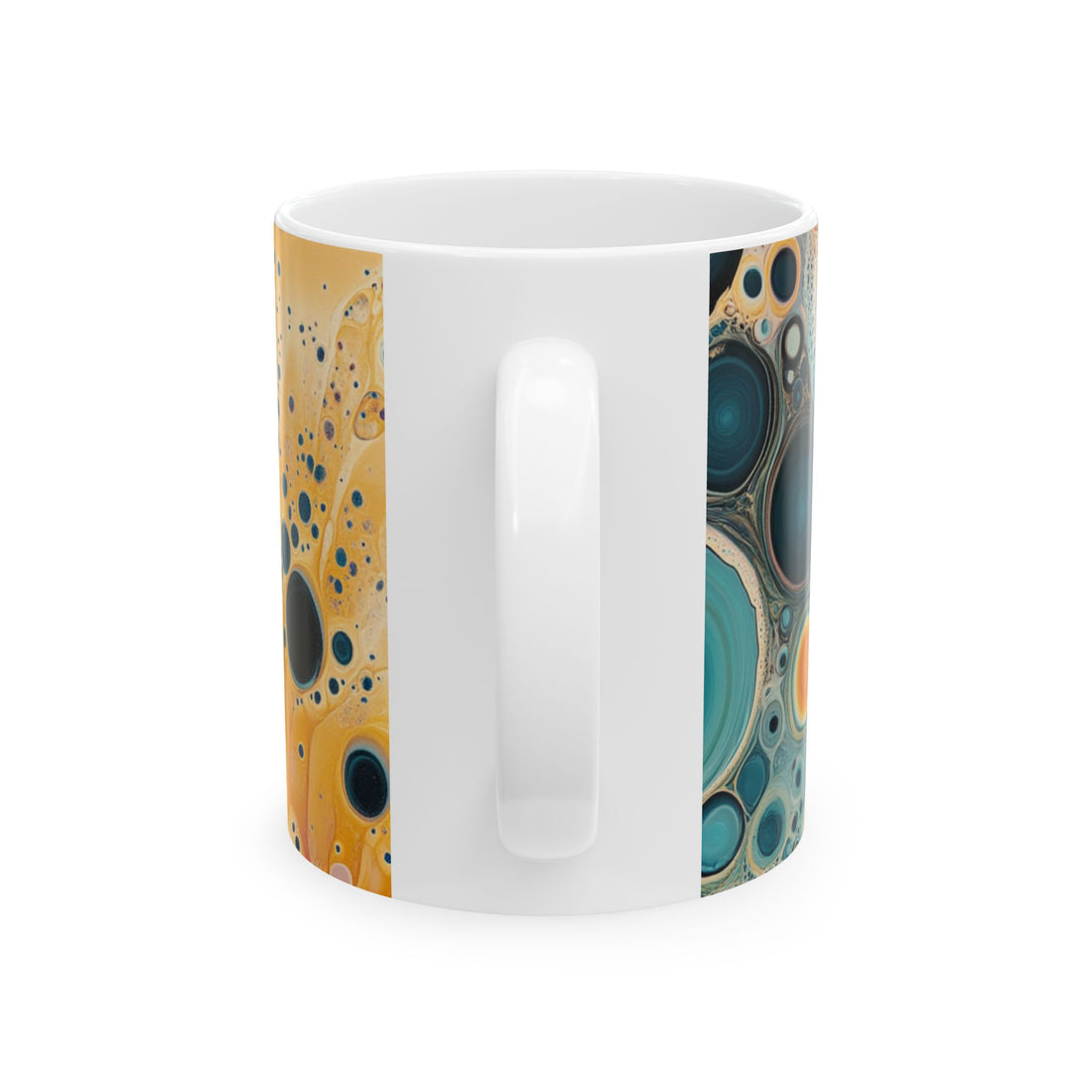 Trippy Bubbles Mug - 11oz Ceramic Cup with Vibrant Colorful Bubble Design