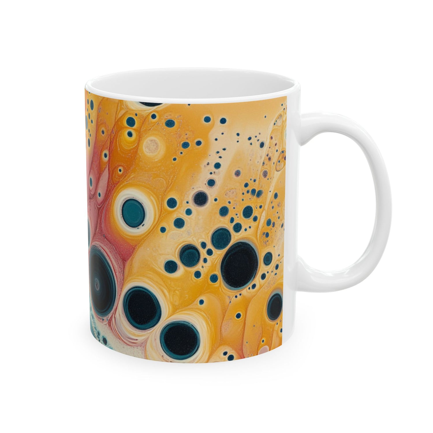 Trippy Bubbles Mug - 11oz Ceramic Cup with Vibrant Colorful Bubble Design